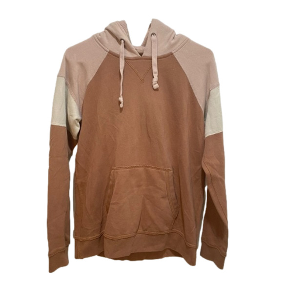 Abercrombie & Fitch Tops - Abercrombie &Fitch boyfriend colorblock hoodie brown pink women’s small